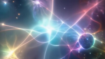 Wall Mural - a mysterious web of cosmic rays can be seen stretching from one corner of the universe to another it