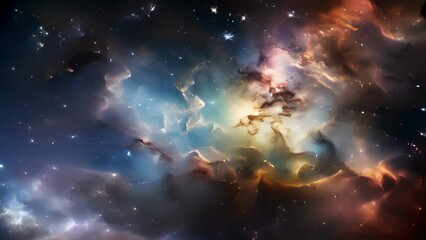 Wall Mural - a vivid display of cosmic collision is revealed in this image. the swirling clouds of gas and dust e
