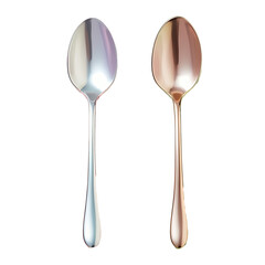 Sticker - Silver cutlery on transparent background seen from above