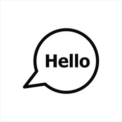 Wall Mural - Cartoon Speech Bubble or Dialogue Balloon, Hello Greeting Icon flat illustration on white background..eps