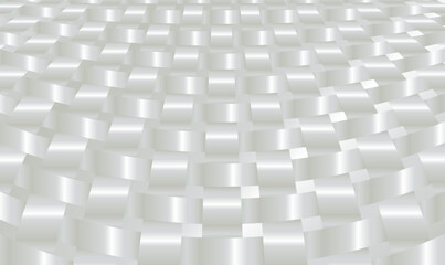 Poster - Abstract 3D Silver white wicker pattern. Vector 3d realistic illustration. Luxury woven texture. Metallic weave ribbons. Abstract jewelry background. Metal ornament. Tileable realistic luxury. Vector.