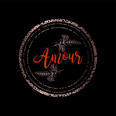 Wall Mural - Amour typography slogan for t shirt printing, tee graphic design.  