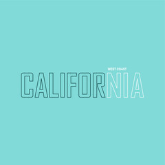 Wall Mural - West coast California typography slogan for t shirt printing, tee graphic design.  