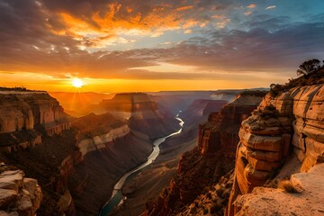 Canvas Print - grand canyon sunset generated Ai