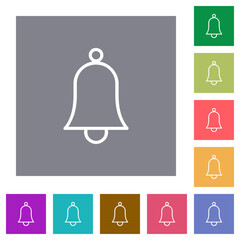 Sticker - Single bell outline square flat icons