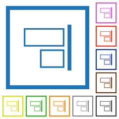 Sticker - Align to right outline flat framed icons
