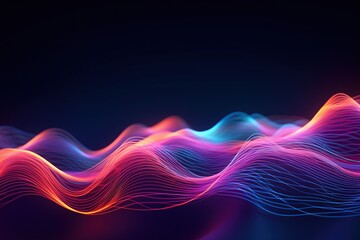 abstract wave digital background. big data network connection technology science. generated with ai