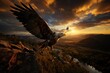 Bird's Eye View: A soaring eagle, the keen eyes of a predator observing the savannah from above. Generated with AI