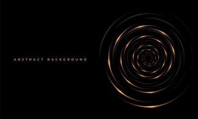 Wall Mural - abstract luxury elegant black and gold vector background with spiral circle lines.