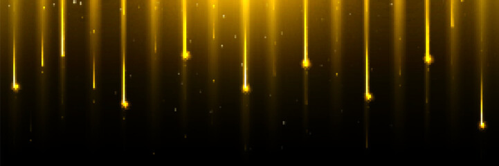 Wall Mural - gold star or comet shower rain space background. golden meteor fall with glitter dust and sparkle. m