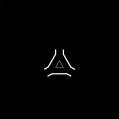 Poster - cyberpunk style triangle aim. futuristic gui triangle target, aim, sight, hud reticle, cyberpunk aes