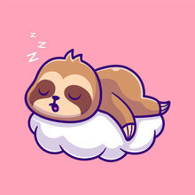 Cute Sloth Sleeping On Cloud Cartoon Vector Icon Illustration.
Animal Nature Icon Concept Isolated Premium Vector. Flat
Cartoon Style