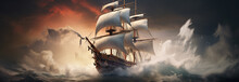 Image Of Sailing Ship In The Ocean