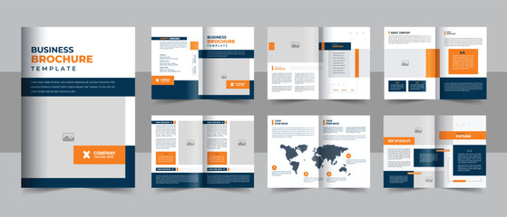 Wall Mural - creative business brochure template design layout, multipurpose brochure template with cover, back a