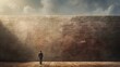 © ds17 - Illustration of a man talking to a wall. The man is standing against the wall.
