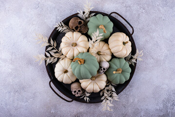 Wall Mural - Elegant Halloween with white pumpkin