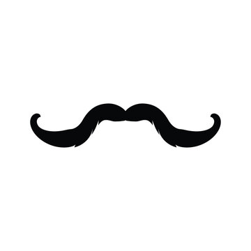 Wall Mural -  - Black silhouette of curved mustache type flat style, vector illustration