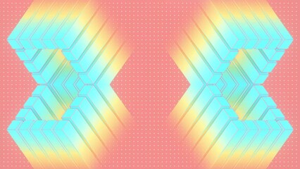 Poster - Symmetrical geometric background. 3d rendering loop animation HD