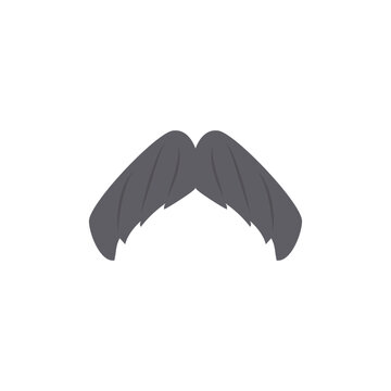 Wall Mural -  - Men lush curved mustache icon, flat vector illustration isolated on white.