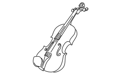 line art of violin minimalist design