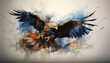 eagle in the sky : red tailed hawk : eagle in flight : hunter eagle : a eagle flying over the mountain : chaser eagle illustration, Generative AI