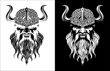 A Viking warrior or barbarian gladiator man mascot face looking strong wearing a helmet. In a retro vintage woodcut style.