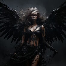 Fallen Dark Angel With Wings