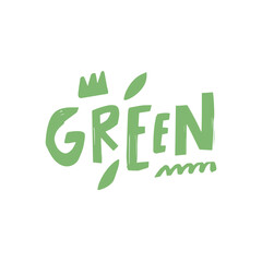 Green word type. Modern typography letter in green color