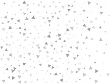MatrixSilver Triangular Confetti. Confetti Celebration, Falling Silver Abstract Decoration For Party, Birthday Celebrate, Anniversary Or Event, Festive. Festival Decor. Vector Illustration.