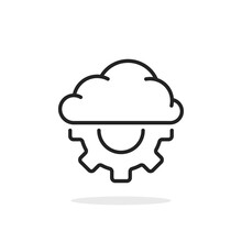 Cloud And Gear Like Thin Line Devops Icon