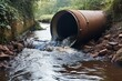 Pipes discharging sewage into the river
