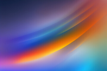 Wall Mural - Gradient wave. Defocused neon glow. Blur orange blue purple color curves light lines art illustration abstract background with free space.