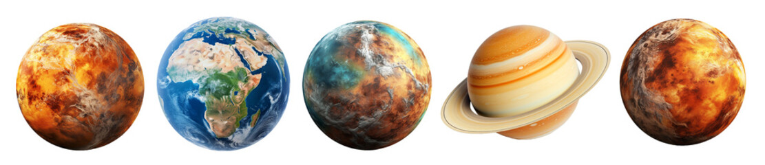 isolated illustration of planets. created with generative ai