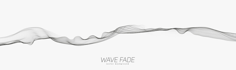 Aufkleber - Abstract background with faded line waves. Warped waveform.