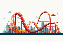 Roller Coaster Vector Flat Minimalistic Isolated Illustration