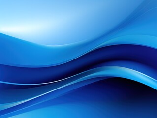 Poster - Blue abstract wave background in the style of precisionist lines. Blue waves design. Generative AI