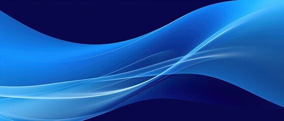 Poster - Blue abstract wave background in the style of precisionist lines. Blue waves design. Generative AI
