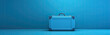 blue Travel Suitcase on Blue background