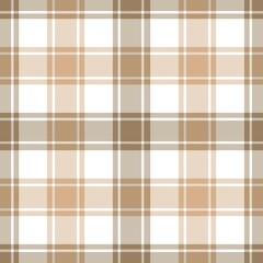 Wall Mural - Seamless pattern in cream and white colors for plaid, fabric, textile, clothes, tablecloth and other things. Vector image.