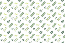 Moringa Herb Vector As Seamless Pattern Background