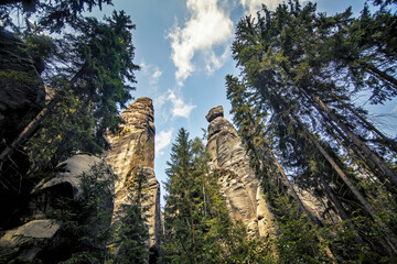 Canvas Print - Lake in the national park of Adrspach-Teplice Rocks, Czech Republic