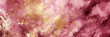 Schöner abstrakter rosa mit gold Hintergrund aus Acryl Farben in Querformat für Banner, ai generativ
