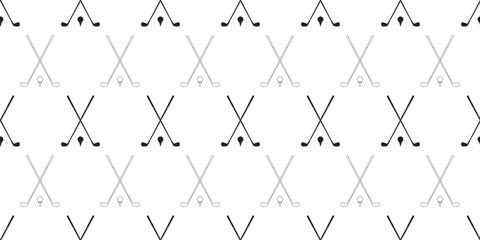 black white Crossed golf seamless pattern