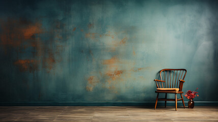 empty room with wooden floor and chair