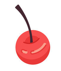 Poster - Tasty cherry fruit semi flat colour vector object. Decor for desserts. Juicy fruit. Editable cartoon clip art icon on white background. Simple spot illustration for web graphic design