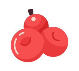 Poster - Cranberries semi flat colour vector object. Wild berries. Editable cartoon clip art icon on white background. Simple spot illustration for web graphic design