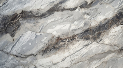 Wall Mural - Gray marble and granite stone texture with dark veins and cracks