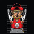 ape gangster holding gun vector