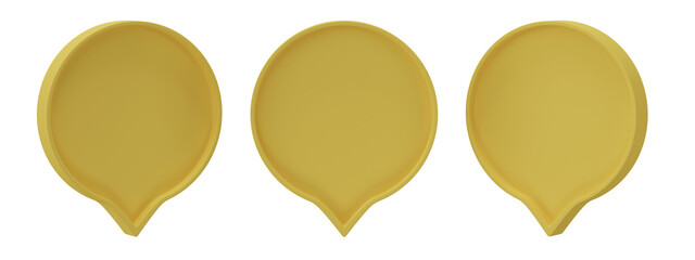 Fototapete - Speech bubble talk isolated on transparent background, png file format. 3D render.