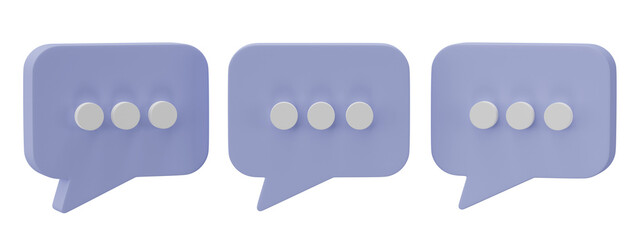 Fototapete - Speech bubble talk isolated on transparent background, png file format. 3D render.